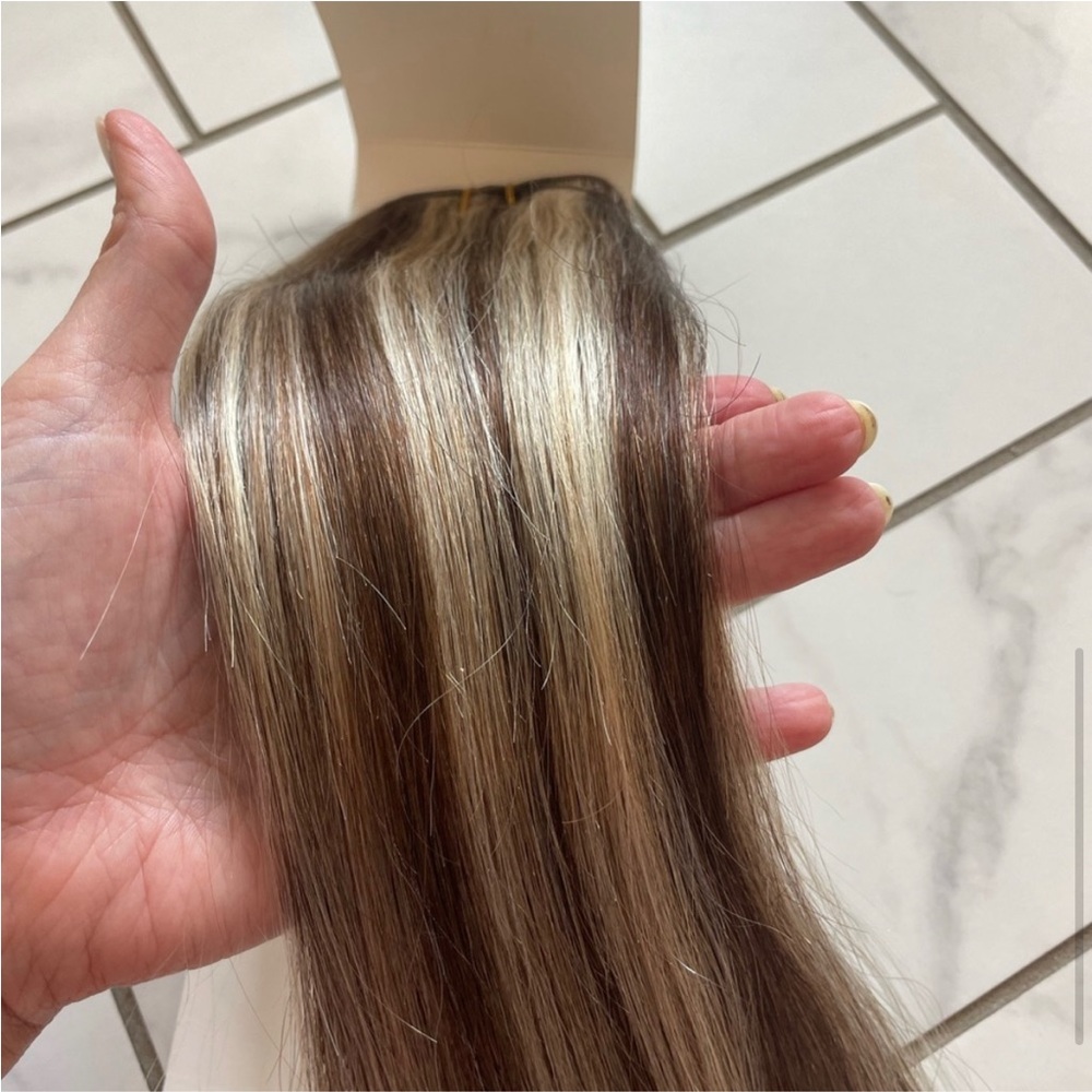100% remy human hair hand tied extension weft 16in, 100g, P4/60 TWO PACKS 32g